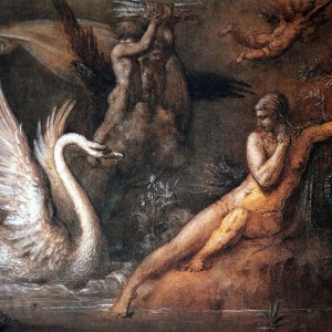 Zeusz ( hattyú képében) és Léda