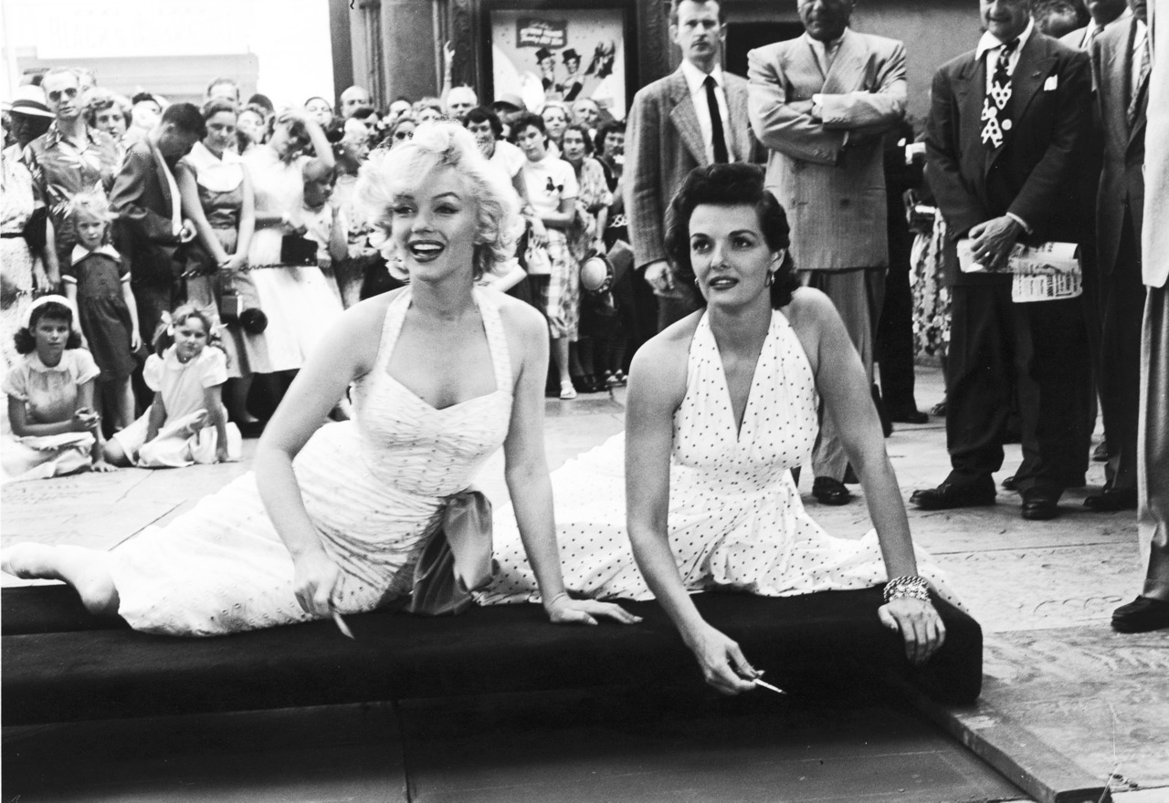 Monroe And Russell At Grauman's Chinese Theater, CA, 1953.